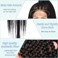 Box Braided Lace Front Wigs Long Micro Braids Full Lace Braided Wig Black Color