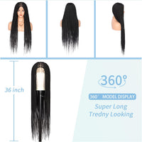 Box Braided Lace Front Wigs Long Micro Braids Full Lace Braided Wig Black Color