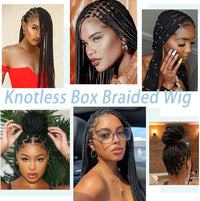 Box Braided Lace Front Wigs Long Micro Braids Full Lace Braided Wig Black Color