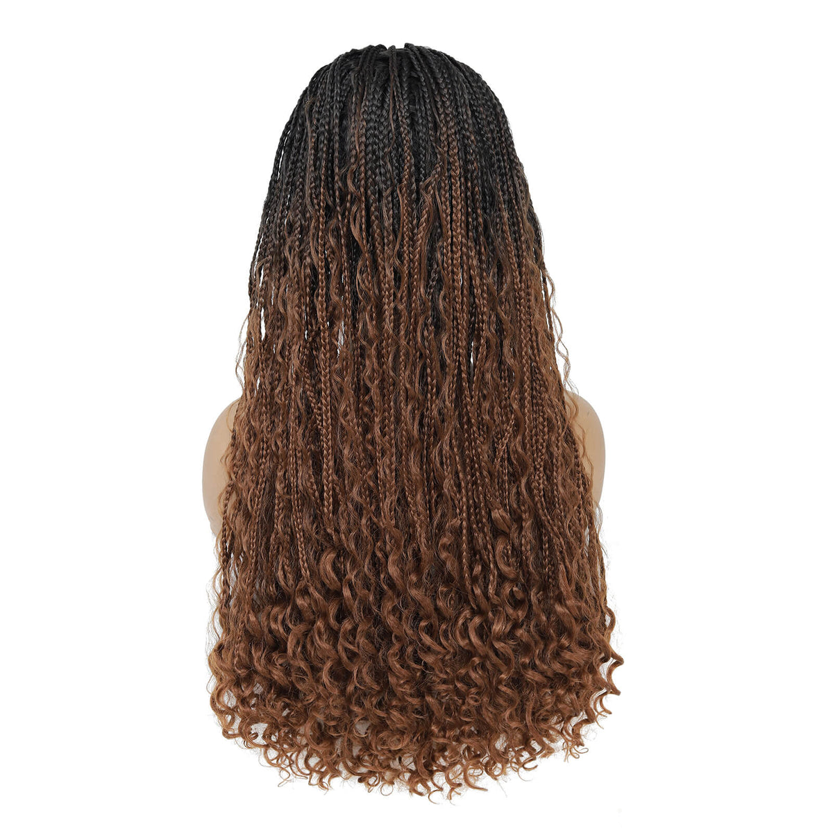 Headband Braided Wigs With Free Tress Box Braided Wigs for Black Women #30 Long Micro Braids Wig Ombre Brown Color