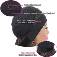 Headband Braided Wigs With Free Tress Box Braided Wigs for Black Women 99j Long Micro Braids Wig Ombre Burgundy Color