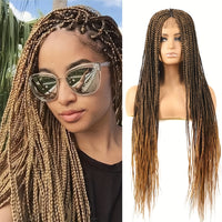 Box Braided Lace Front Wigs Long Micro Braids Full Lace Braided Wig Black Color