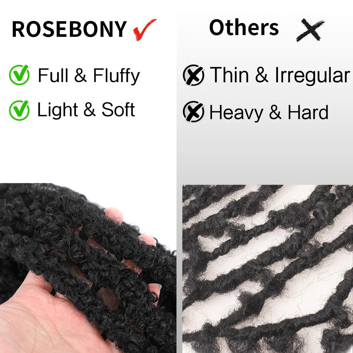 Butterfly Locs 6 Packs Crochet Black  Braids Features Compare with Other Braids
