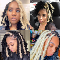 Butterfly Locs 6 Packs Crochet Black wit Blonde  Braids Customers Show