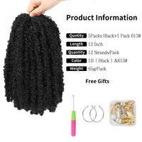 Butterfly Locs 6 Packs Crochet Black with Blonde  Braids Features