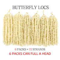 Butterfly Locs Crochet Braids 12 inch 613 Blonde Bob Crochet Hair Extension 6 Packs