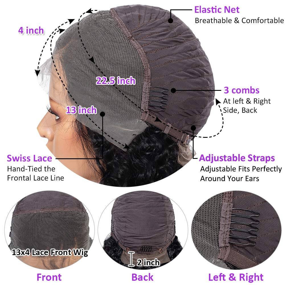 Water Wave Lace Front Wigs Human Hair Cap Show