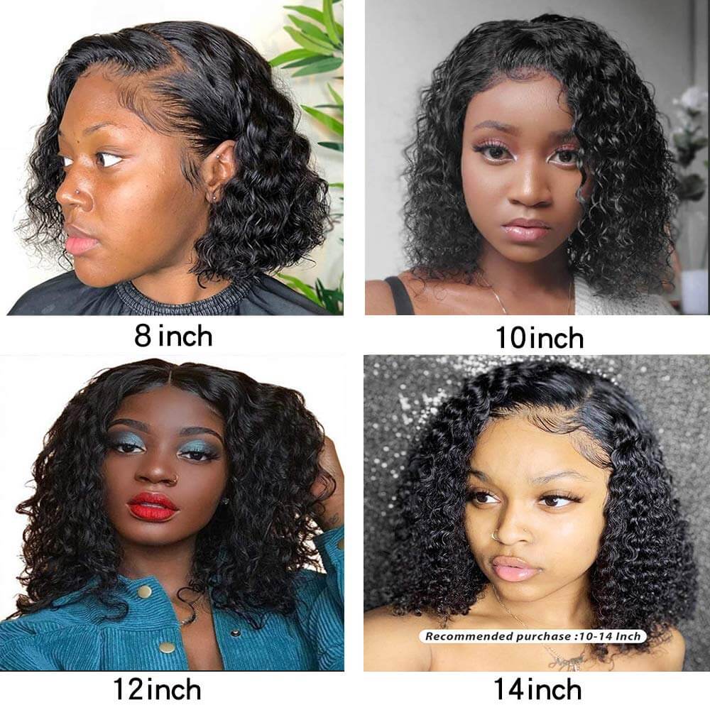 Curly Bob Lace Front Wigs Human Hair Different Length