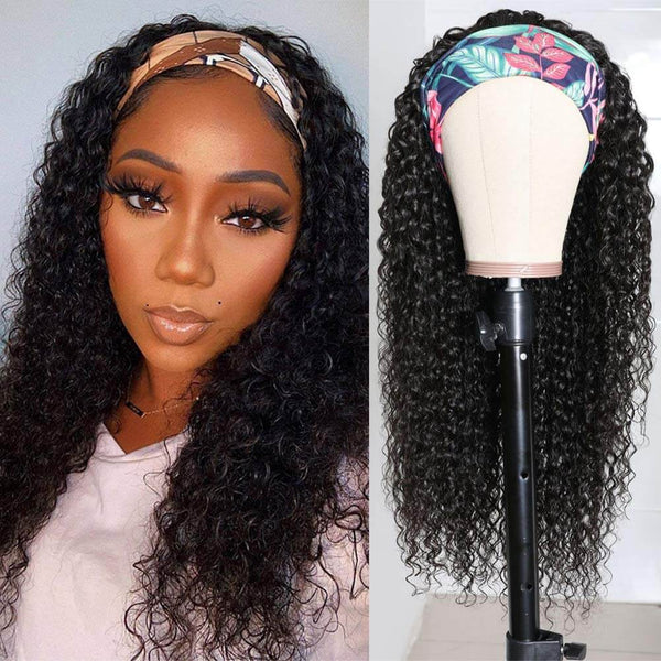 Rosebony Curly Hair Headband Wigs Human Hair