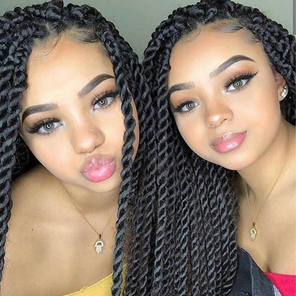 Senegalese Twist Briaded Lace Front Wigs Synthetic Customer Show