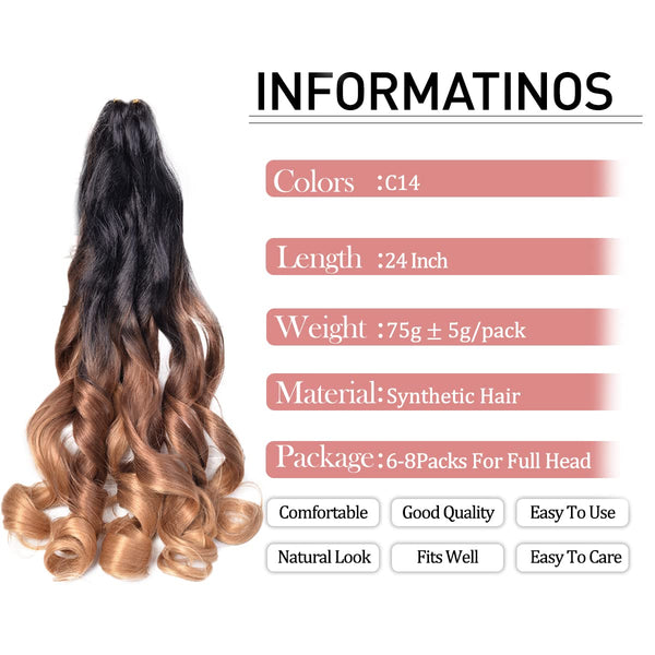 French Curls Braiding Hair Pre-stretched Braids Hair Ombre 1b/4/30 Hair Extensions E Z Braiding Hair