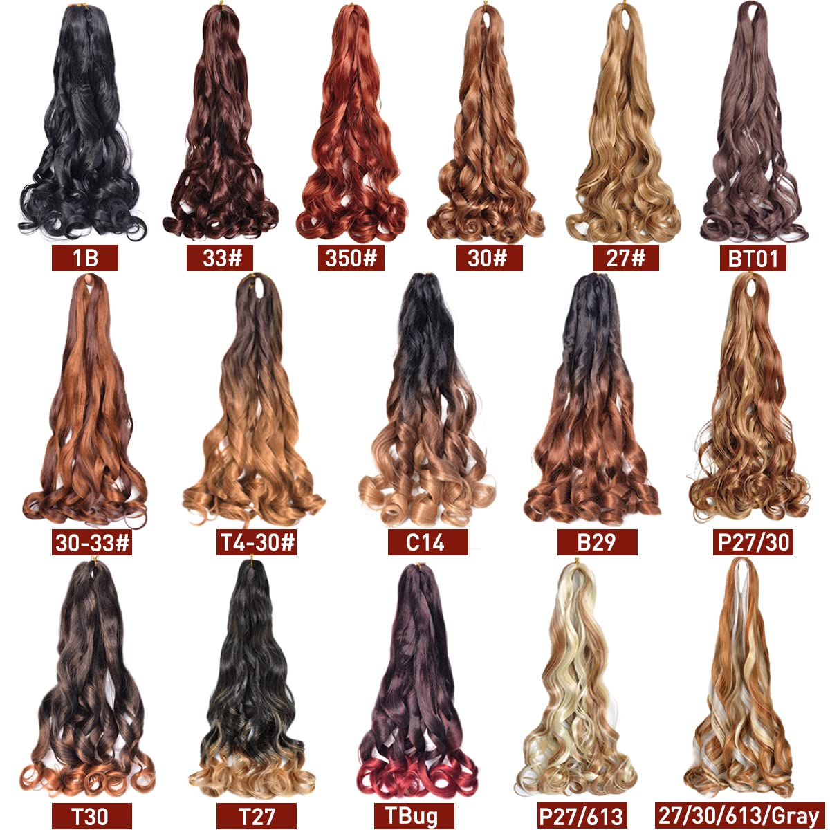 French Curls Braiding Hair Pre stretched Braids Hair T4 30 Ombre