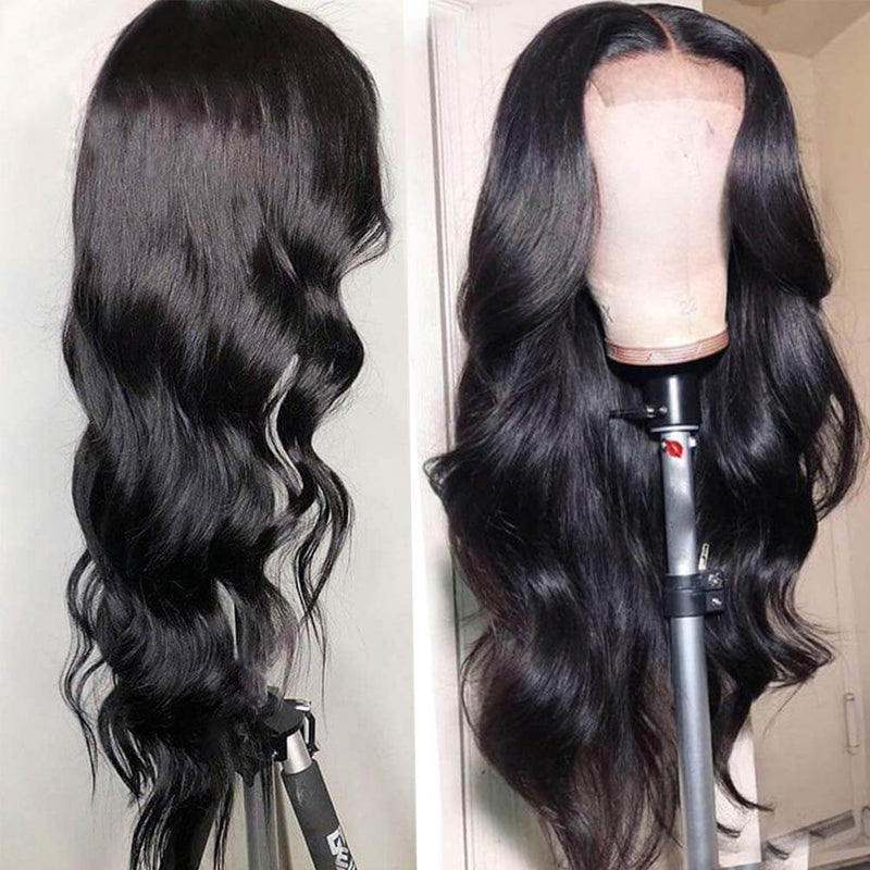 Lace Front Human Hair Wigs Body Wave Pre Plucked With Baby Hair Gluele ...