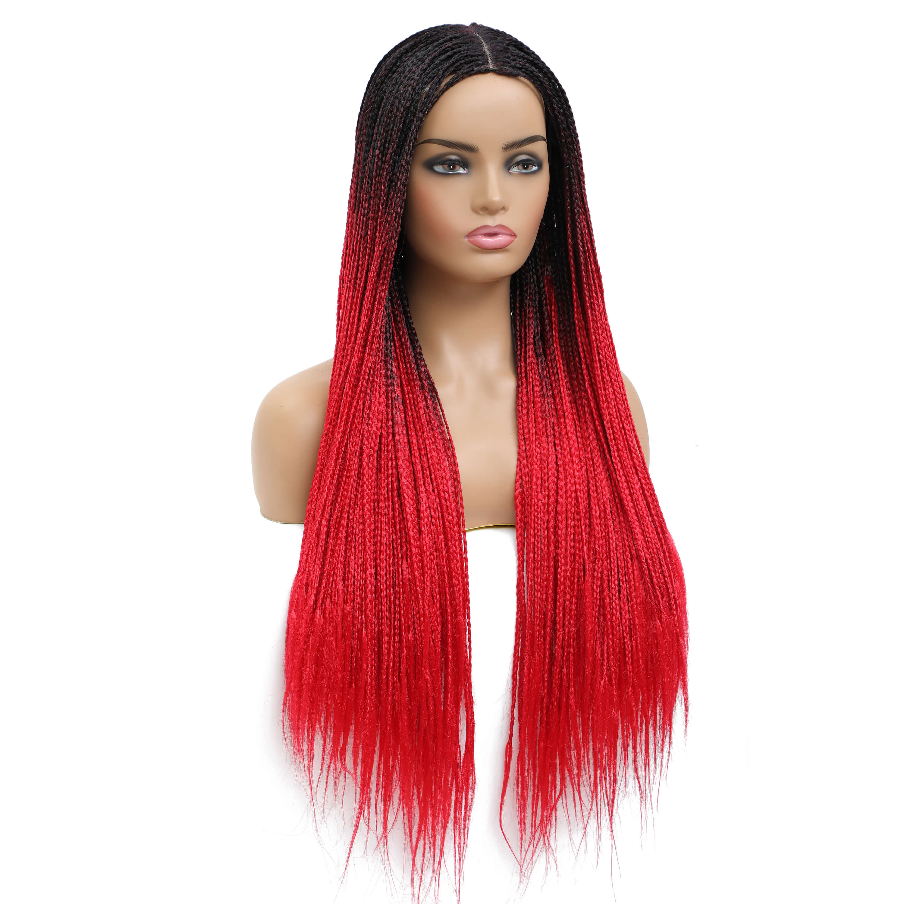 Braided wigs cheap red