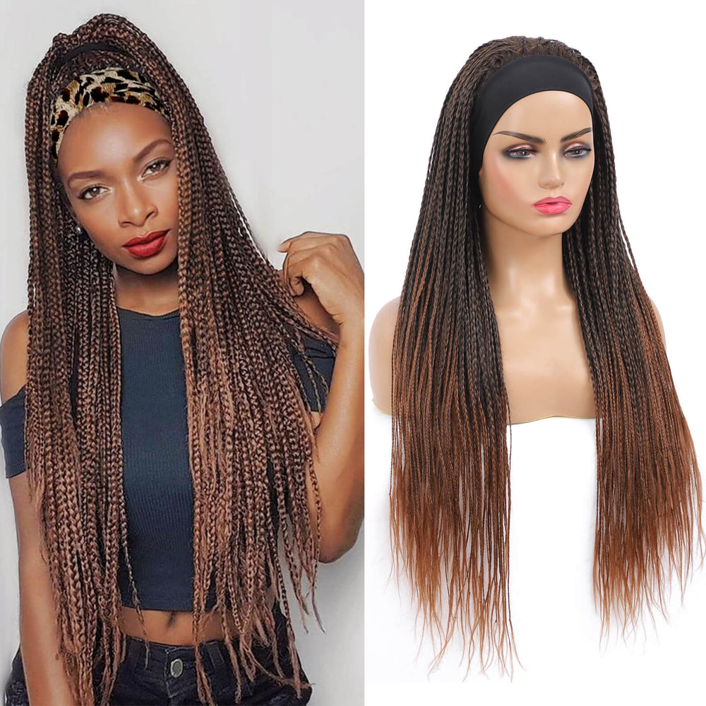  RONGDUOYI RDY Black Root Ombre Brown Braided Wig for