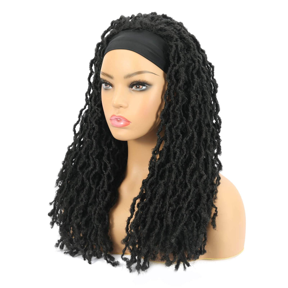 Headband Wig Gypsy Nu Faux Locs Wigs for Black Women Long Twisted Black ...