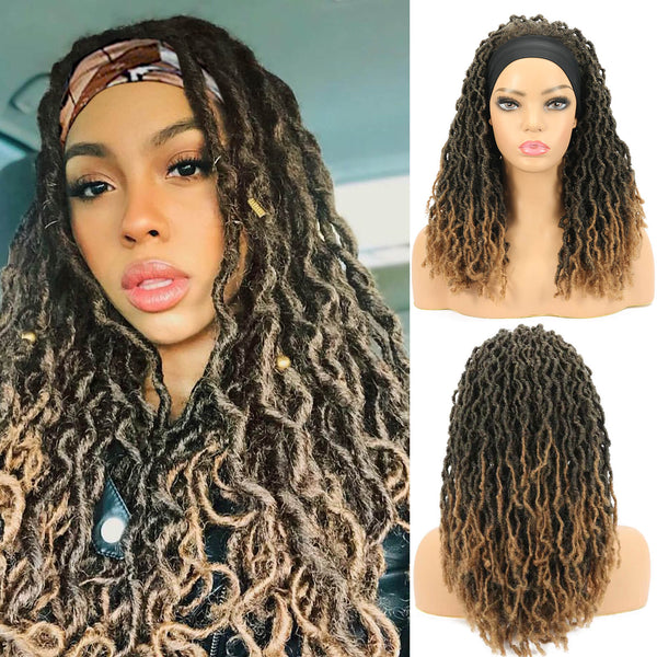 Headband Wig Gypsy Nu Faux Locs Wigs for African American Women Long Blond  Wig – ROSEBONY