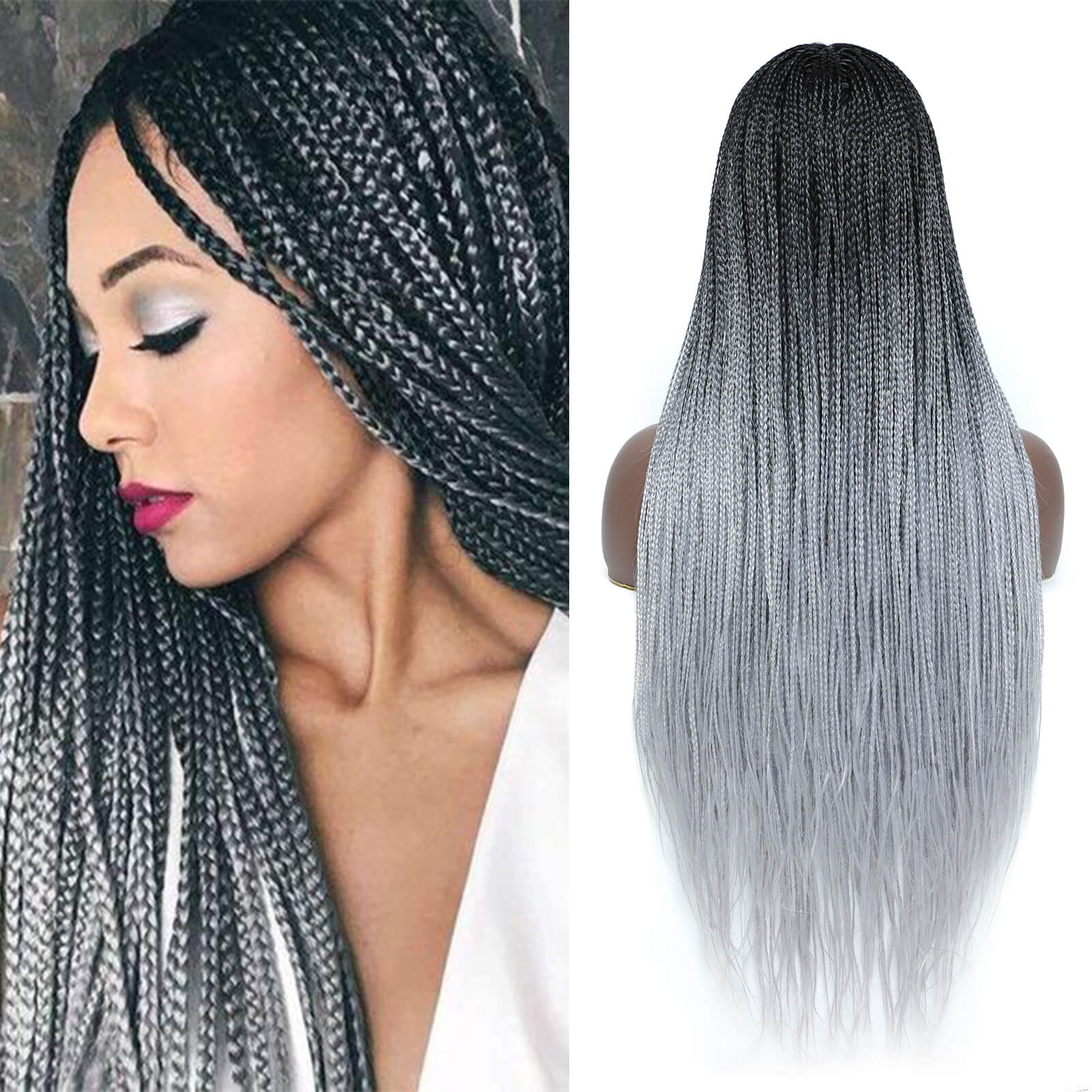 Silver on sale box braids