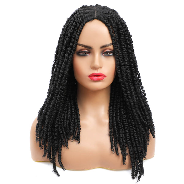 Passion Twist Crochet Hair Full Lace Braided Wigs For Black Women