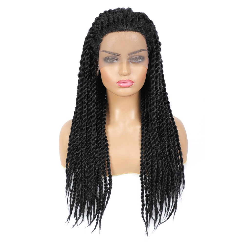 Senegalese Twist Braided Lace Front Wigs Synthetic Heat Resistant